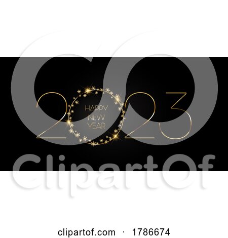 Gold and Black Happy New Year Banner Design by KJ Pargeter