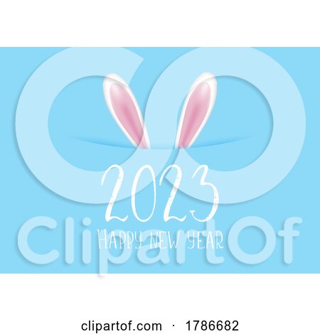Happy New Year Background with Rabbit Ears Design by KJ Pargeter