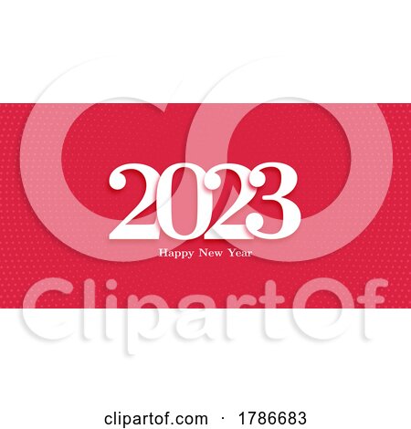 Happy New Year Banner Design with White Numbers Design by KJ Pargeter