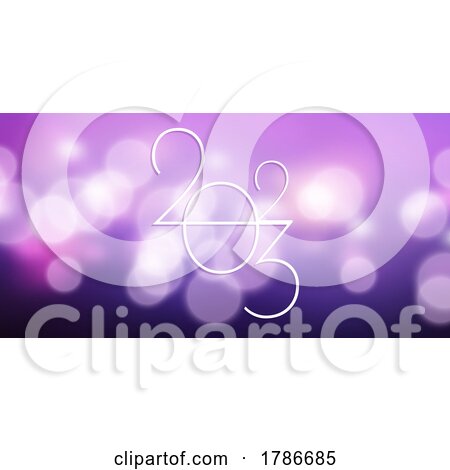 Happy New Year Banner with Bokeh Lights Design by KJ Pargeter