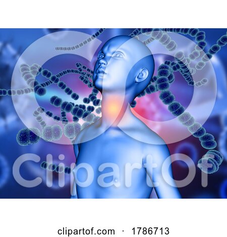 3D Medical Image Depicting a Child with the Strep a Virus by KJ Pargeter