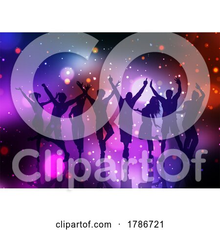 Party People Dancing on a Bokeh Lights Background by KJ Pargeter