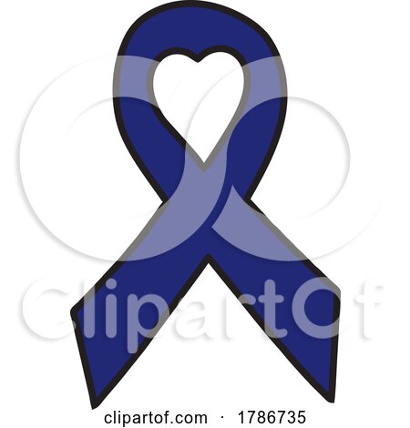 Blue Awareness Ribbon with a Heart by Johnny Sajem