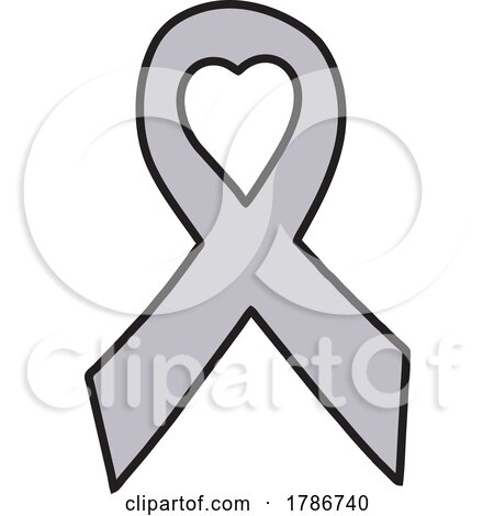 Lavender Awareness Ribbon with a Heart by Johnny Sajem