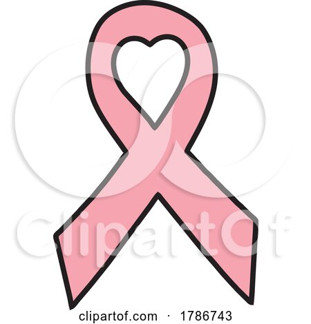 Pink Awareness Ribbon with a Heart by Johnny Sajem