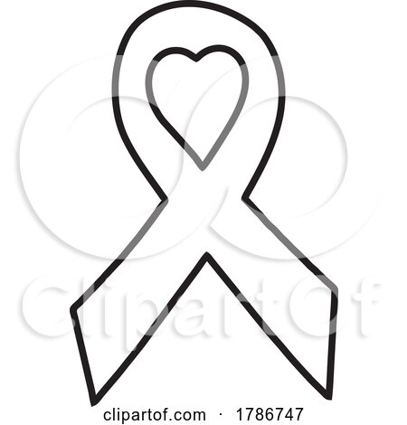 White Awareness Ribbon with a Heart by Johnny Sajem
