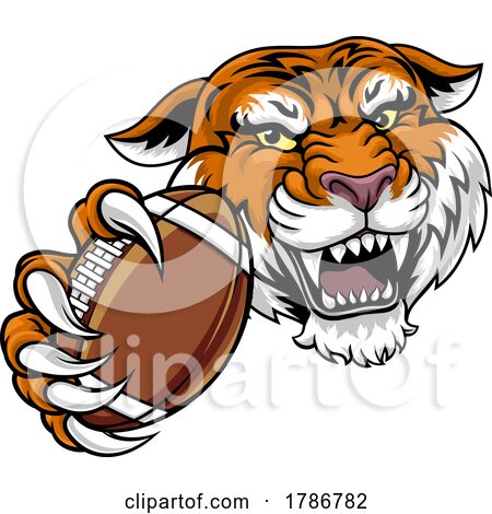 Tiger American Football Sports Team Animal Mascot by AtStockIllustration