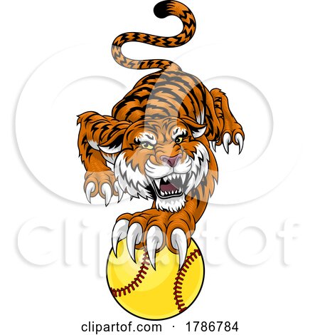 Tiger Softball Animal Sports Team Mascot by AtStockIllustration