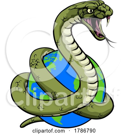 Snake Coiled Around Earth by AtStockIllustration