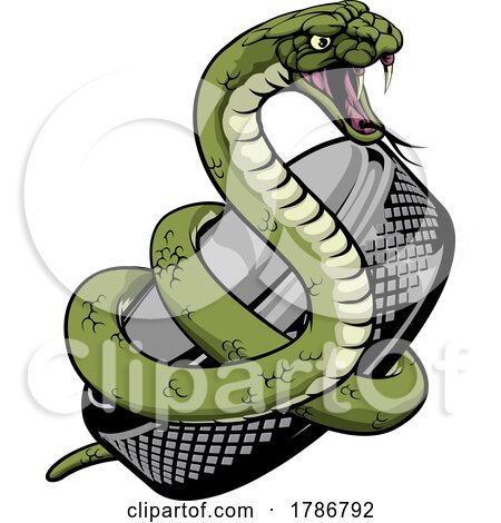 Snake Ice Hockey Team Sports Cartoon Mascot by AtStockIllustration