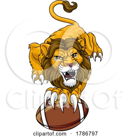 Lion American Football Sports Team Animal Mascot by AtStockIllustration