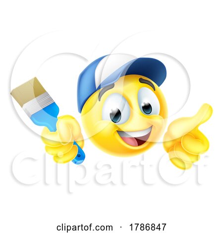 Painter Decorator Handyman Emoticon Emoji Icon by AtStockIllustration