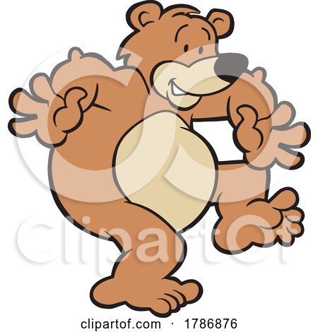 Cartoon Bear Dancing by Johnny Sajem