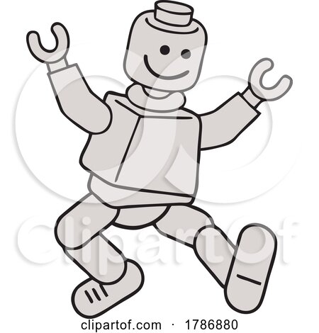 Cartoon Robot Walking or Welcoming by Johnny Sajem