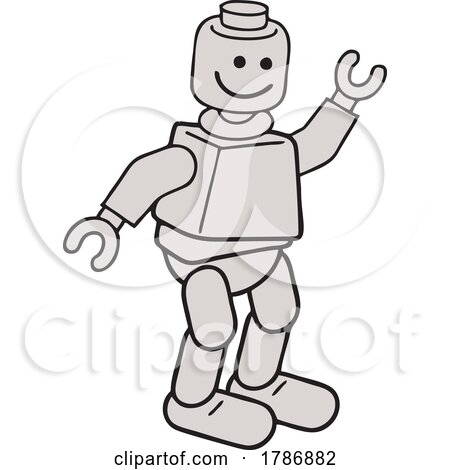 Cartoon Robot Presenting or Waving by Johnny Sajem