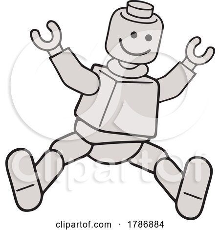 Cartoon Robot Jumping or Sitting by Johnny Sajem