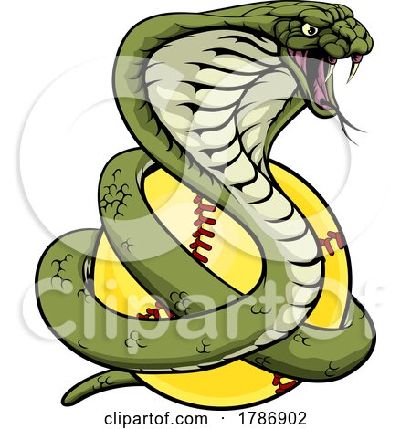 Cobra Snake Softball Animal Sports Team Mascot by AtStockIllustration
