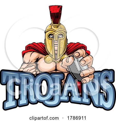 Trojan Man Ice Hockey Sports Team Mascot by AtStockIllustration