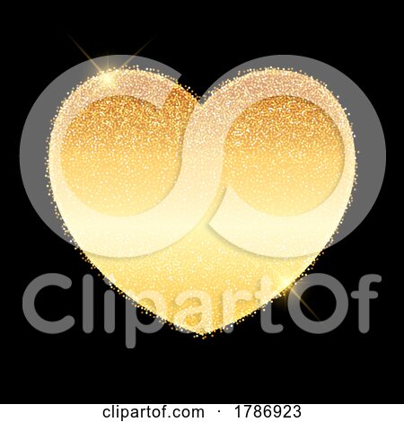 Glittery Gold Valentines Day Heart Background by KJ Pargeter