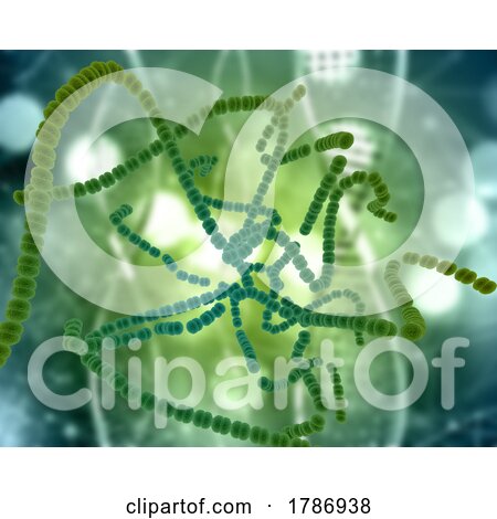 3D Medical Background with Abstract Strep a Virus Cells by KJ Pargeter