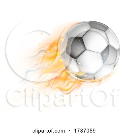 Soccer Football Ball Flame Fire Concept by AtStockIllustration