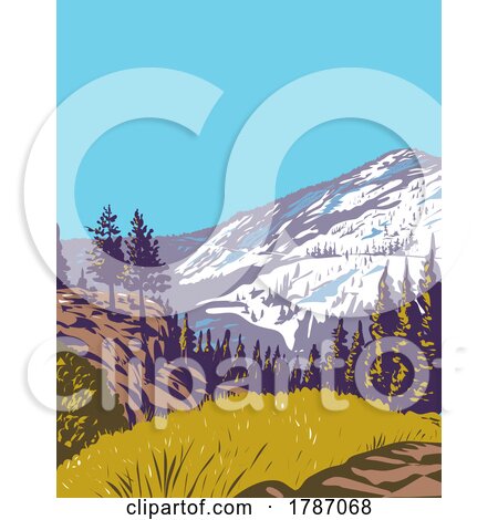 Phipps Peak in the Sierra Nevada West of Emerald Bay and Lake Tahoe California WPA Poster Art by patrimonio
