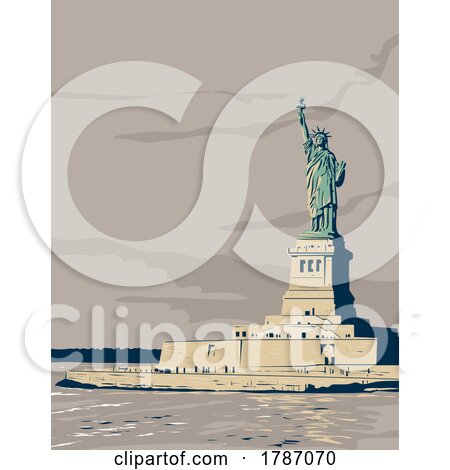 Statue of Liberty in the Statue of Liberty National Monument WPA Poster Art by patrimonio