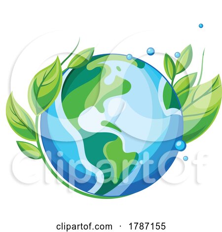 Planet Earth with Leaves and Bubbles by beboy