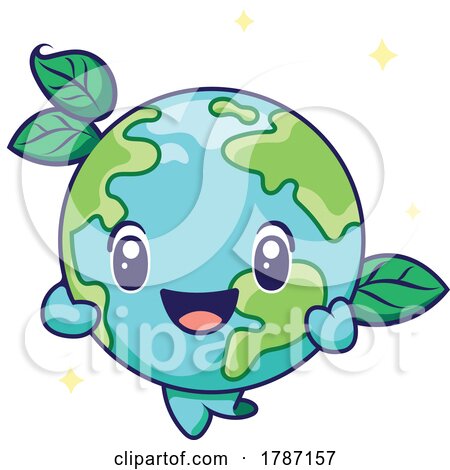 Planet Earth Mascot with Leaves by beboy