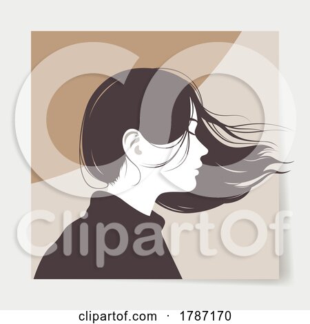 Line Drawing of a Woman with Her Hair in the Breeze by beboy