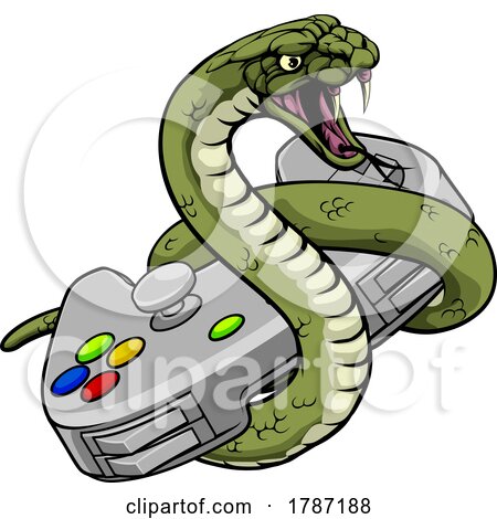 Snake Gamer Video Game Animal Sports Team Mascot by AtStockIllustration