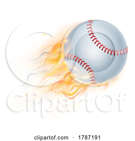 Baseball Ball with Flame or Fire Concept by AtStockIllustration