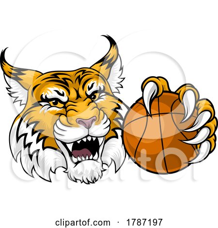Wildcat Bobcat Basketball Animal Sport Team Mascot by AtStockIllustration