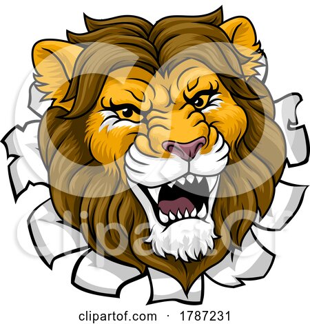 Lion Animal Sports Team Cartoon Mascot by AtStockIllustration