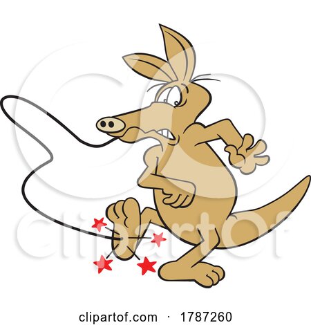 Cartoon Aardvark Shooting Itself in the Foot by Johnny Sajem