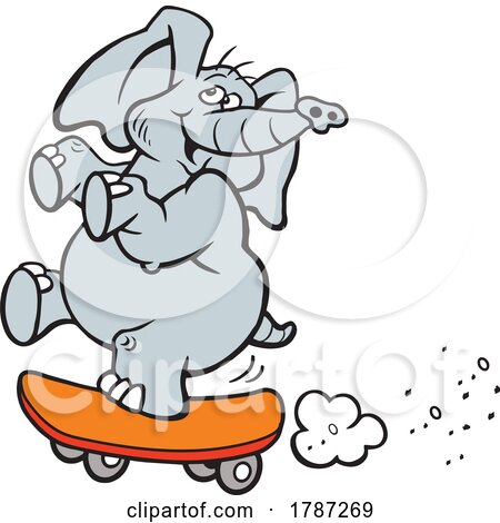 Cartoon Skater Elephant by Johnny Sajem