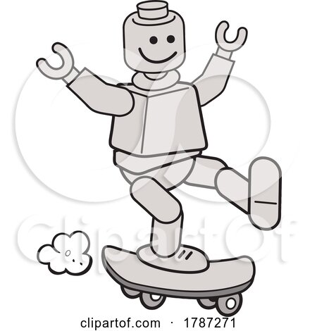 Cartoon Skateboarding Robot by Johnny Sajem
