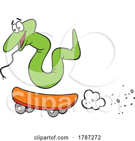 Cartoon Snake Mascot Skateboarding by Johnny Sajem