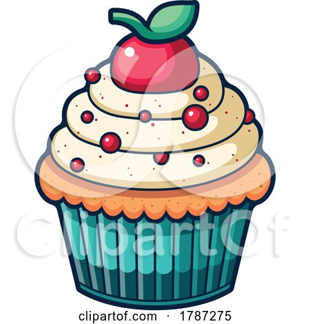 Cupcake Topped with a Cherry by beboy