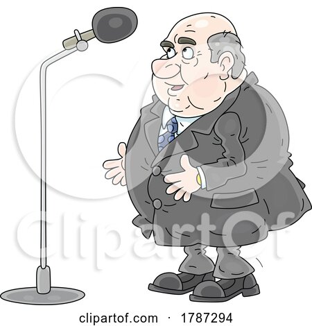 Fat Politician at a Microphone by Alex Bannykh
