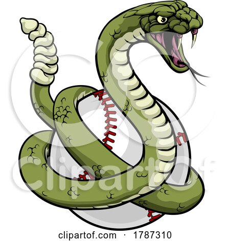 Rattlesnake Baseball Ball Animal Sport Team Mascot by AtStockIllustration