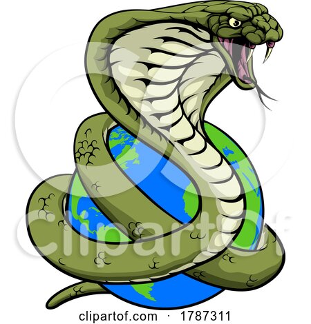 Cobra Snake World Earth Globe Concept by AtStockIllustration