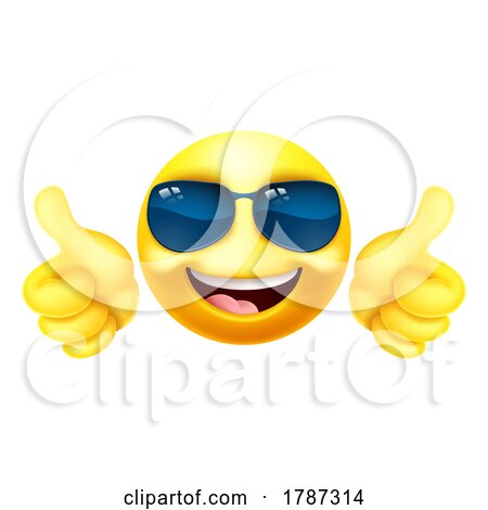 Emoji Emoticon Face in Sunglasses Cartoon Icon by AtStockIllustration