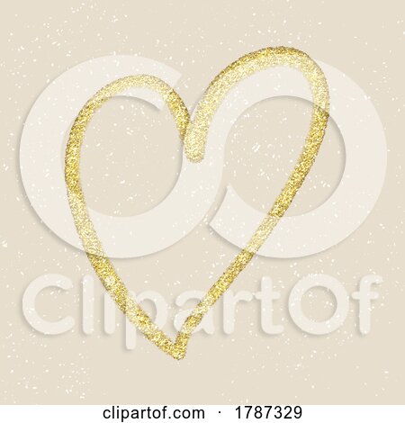 Hand Drawn Glittery Heart for Valentines Day by KJ Pargeter