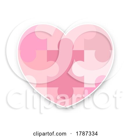 Heart with Puzzle Pieces Ideal for Valentines Day Posters, Art Prints