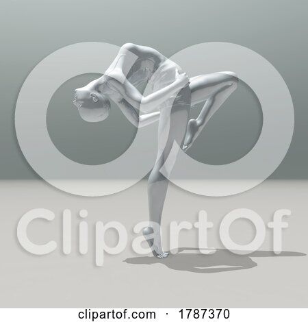 3D Modern Art Image with Female Figure in Dance Pose by KJ Pargeter