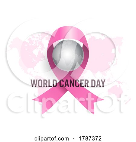 World Cancer Day Background with Pink Ribbon by KJ Pargeter