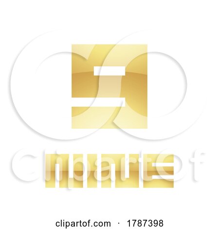 Golden Symbol for Number 9 on a White Background - Icon 9 by cidepix