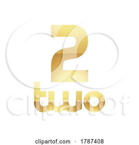 Golden Symbol for Number 2 on a White Background - Icon 3 by cidepix