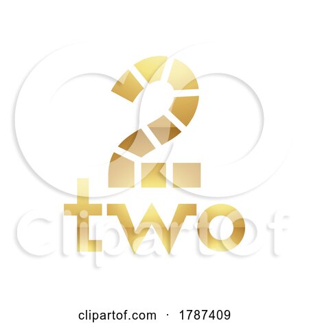 Golden Symbol for Number 2 on a White Background - Icon 2 by cidepix